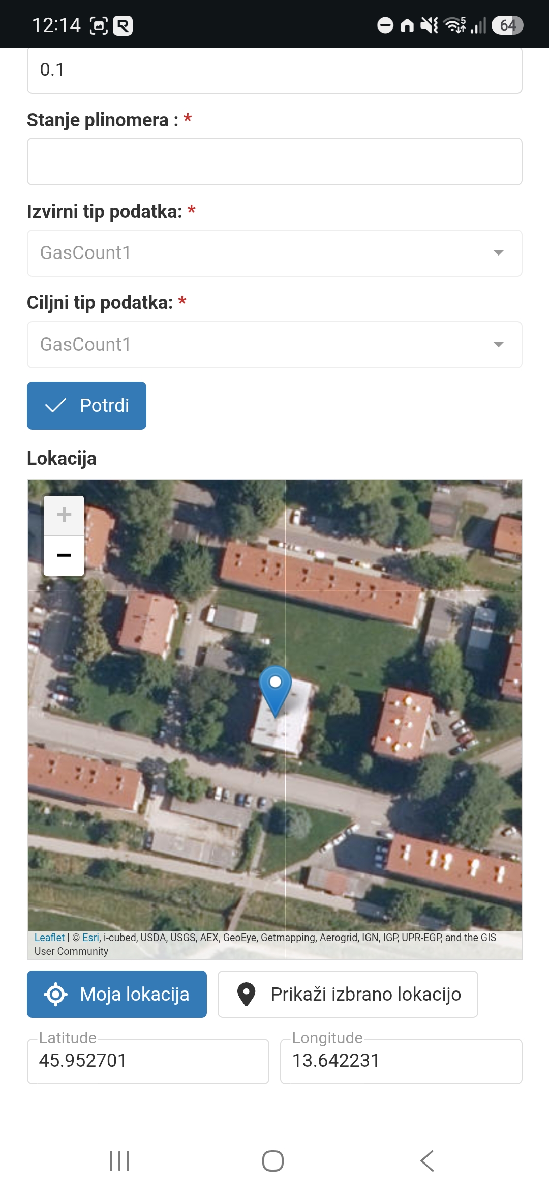 Mobile location reading screen